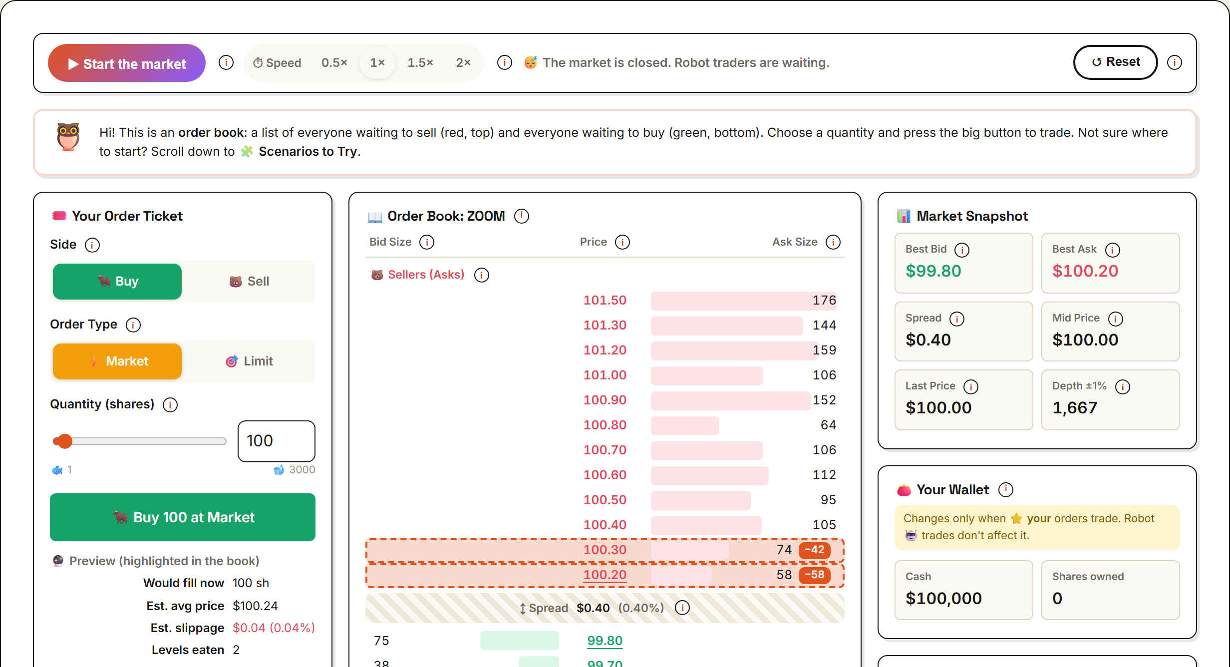 Order Book Playground preview