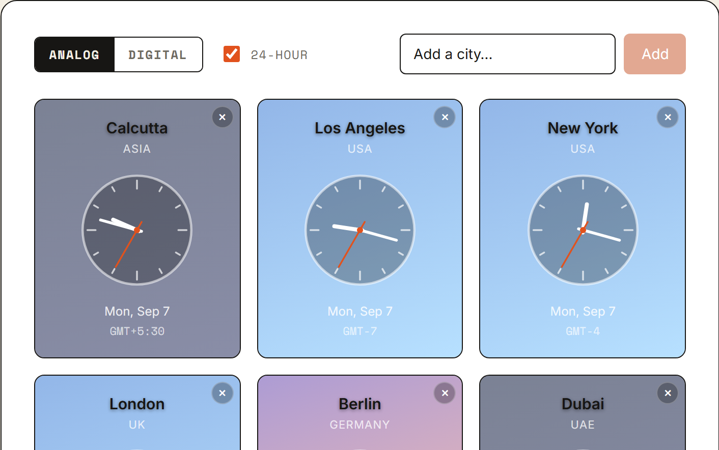 World Clock preview